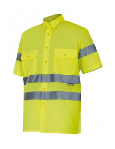 Camisa A.V. manga corta amarilla tergal