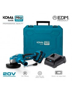 Kit amoladora con bateria y cargador 20V Koma Tools Pro