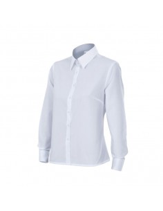 elástica color blanco Camisa de manga larga con botones en la parte inferior OLYMP Level Five 